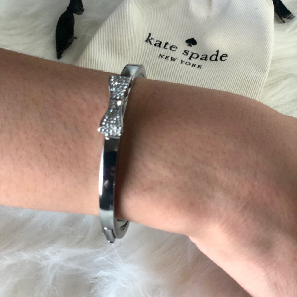 Kate Spade Silver Ready Set Bow Bangle Bracelet